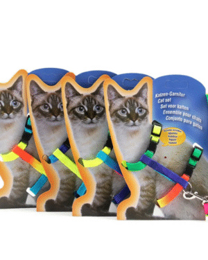 Adjustable Rainbow Cat Harness & Leash Set – Safe, Colorful & Comfortable